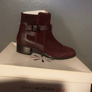 Womens Burgundy Isaac Mizrahi Live Booties New